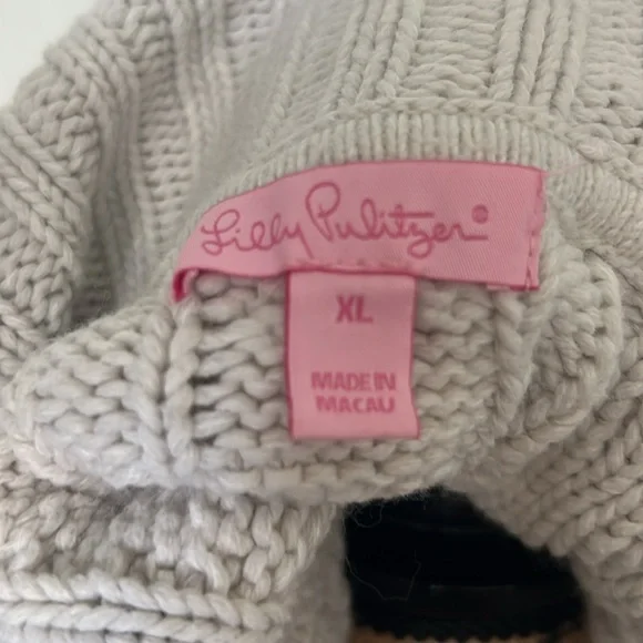 Lilly Pulitzer XL cable knit cardigan. - Picture 6 of 7